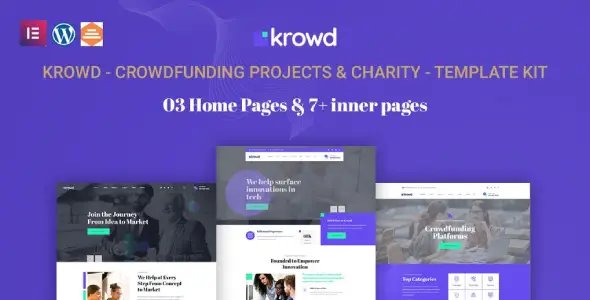 Krowd – Crowdfunding Projects & Charity Template Kit